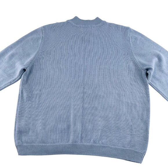 Vintage Alfred Dunner Blue Sweater‎ Floral Embroidery XL Flowers Bows grandma - Picture 4 of 4